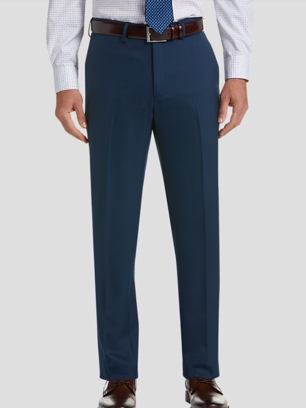 Haggar Dress Pants Mens 50x30 Navy Blue Premium Comfort Classic Fit Flat Front